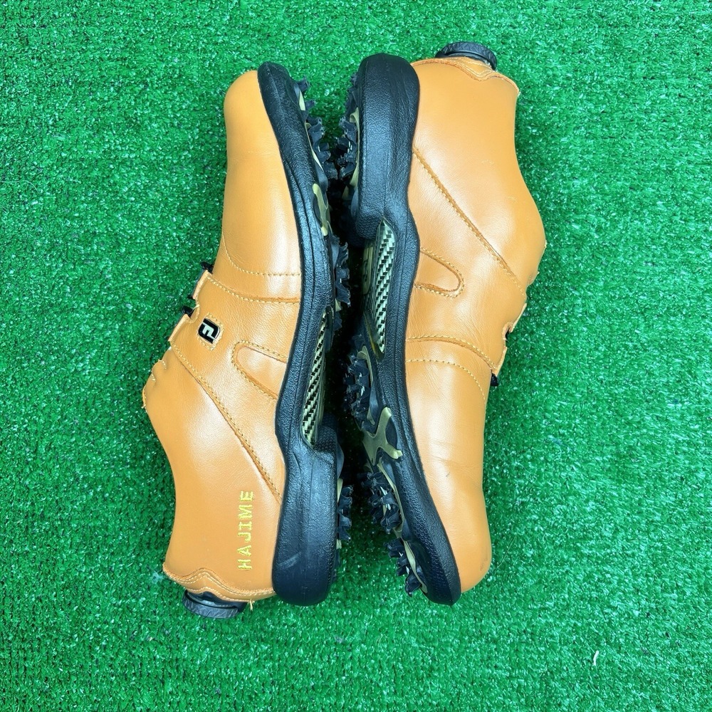 FootJoy Women's DryJoys Boa Shoes Size 7.5 N Orange Ladies Golf With Spikes - Picture 15 of 16